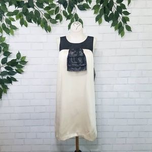 Ruffled Silk Shift Dress